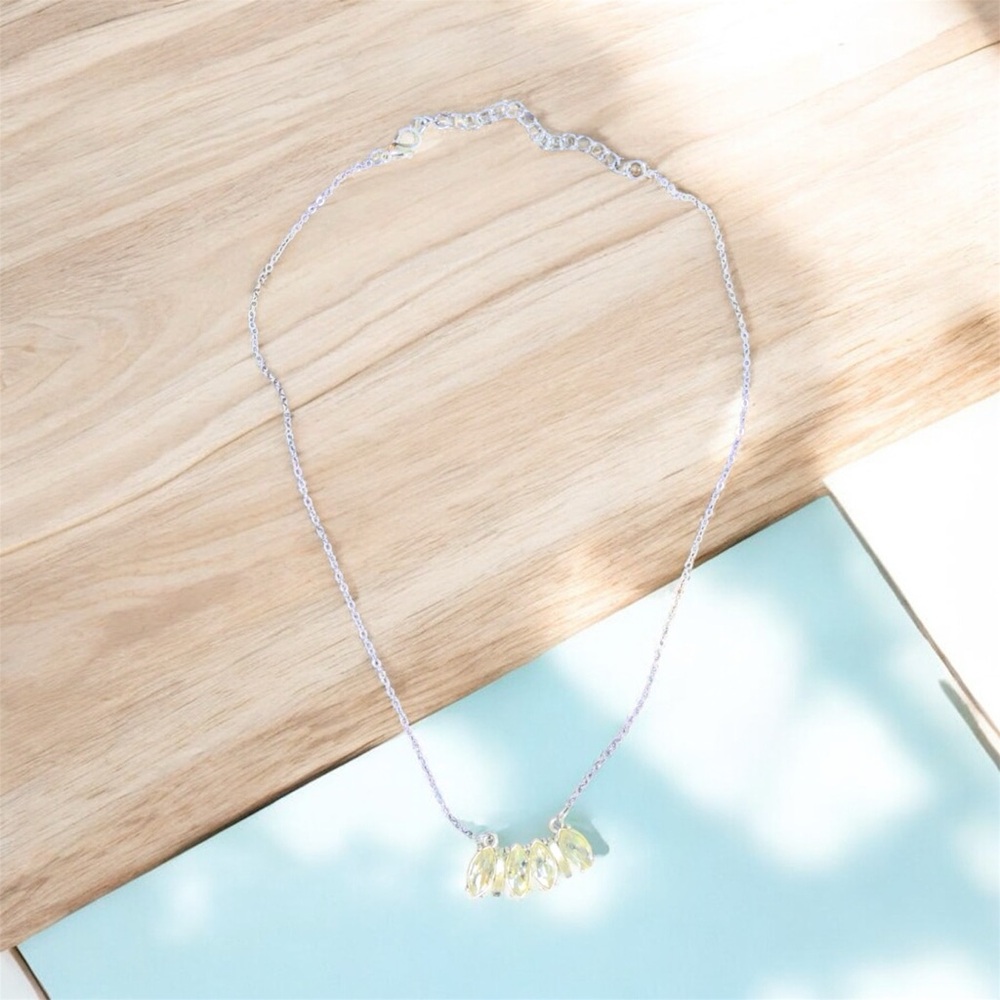 Faux Diamond Necklace- silver